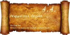 Angyalosi Árpád névjegykártya