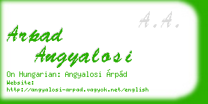 arpad angyalosi business card