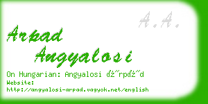 arpad angyalosi business card